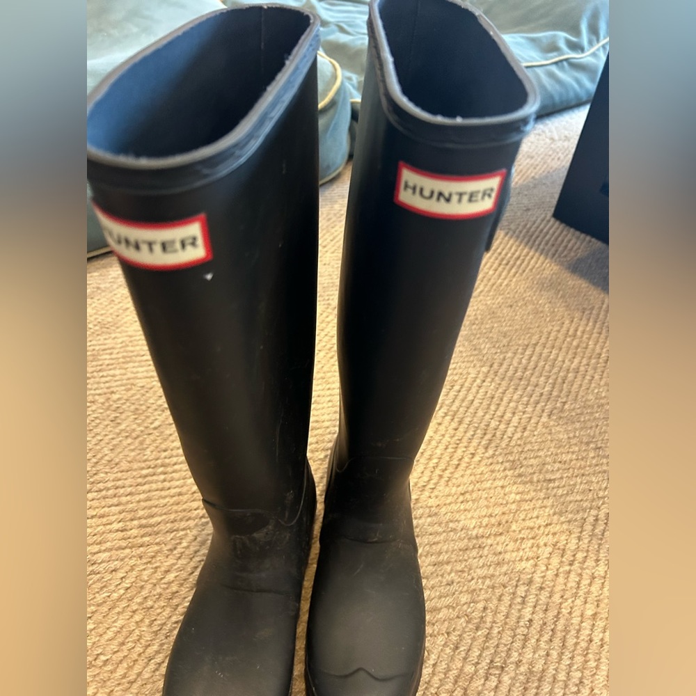 Matte black hunter tall boots